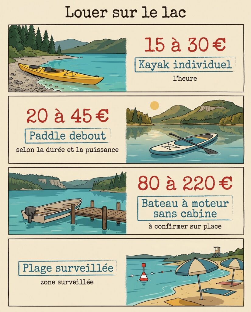 Infographie : activités nautiques et informations pratiques