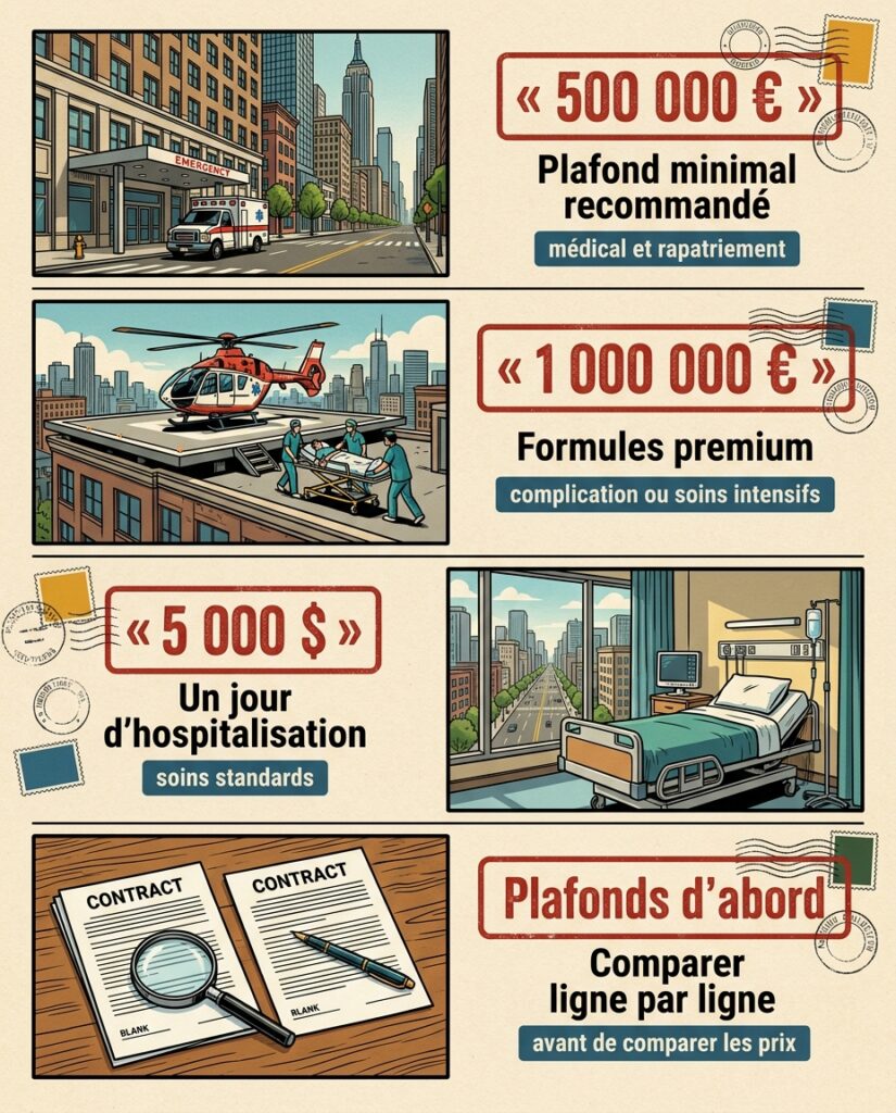 Infographie : comment bien choisir le plafond de couverture pour voyage USA