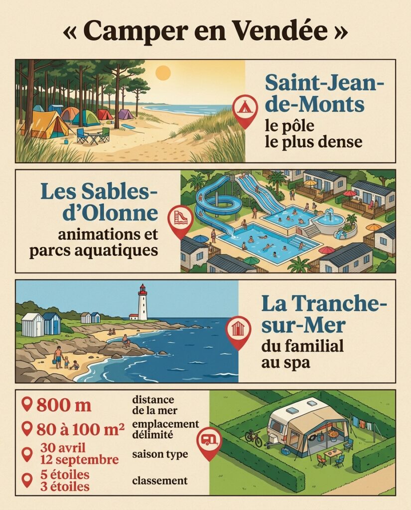 camping en Vendée : les meilleurs campings en vendée par région