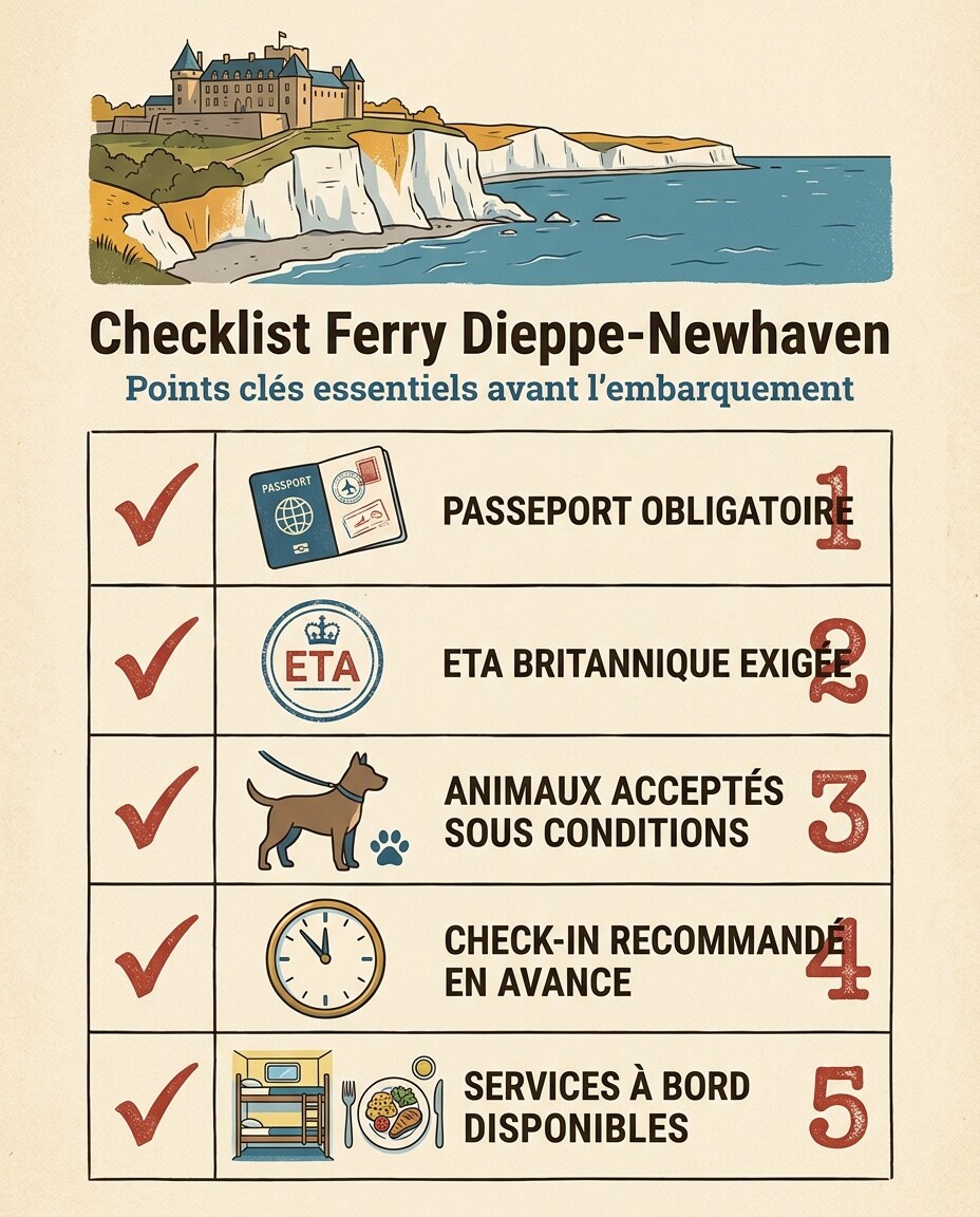 Infographie : embarquement et préparation : check-in, animaux et services à bord