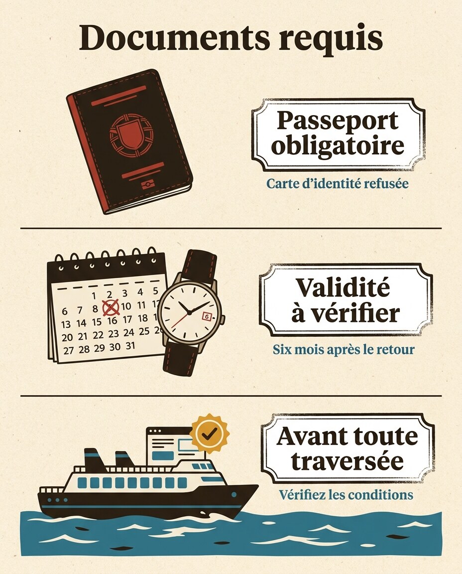 Infographie : formalités et documents obligatoires pour traverser vers l'angleterre