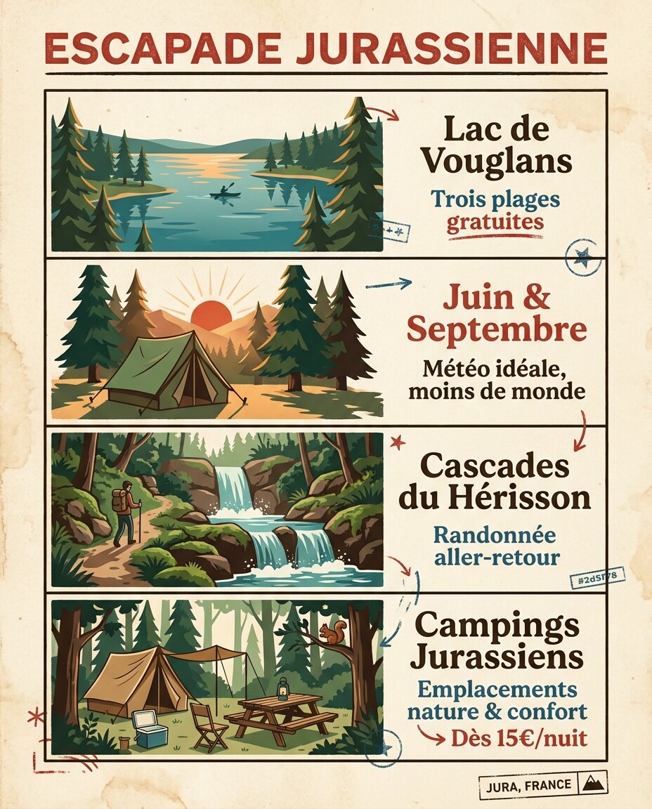 Infographie : meilleur moment pour camper dans le jura