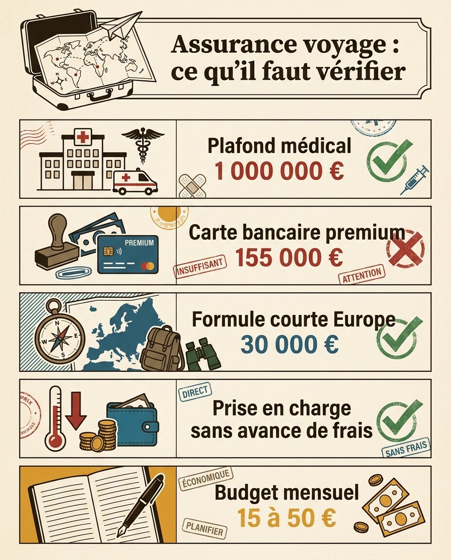 Infographie : tableau des meilleurs assureurs voyage et leurs couvertures principales 2026