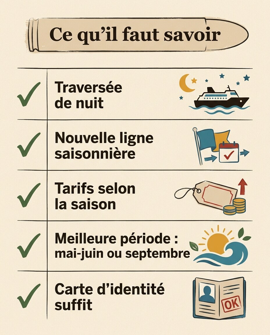 Infographie : points de départ français et destinations en sardaigne