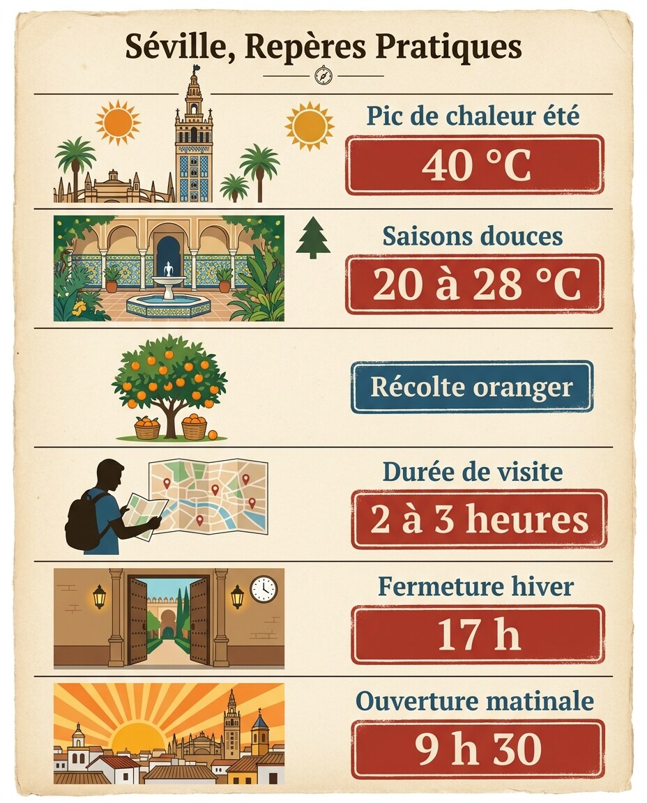 Infographie : meilleure période pour visiter l'Alcázar de Séville sans foule