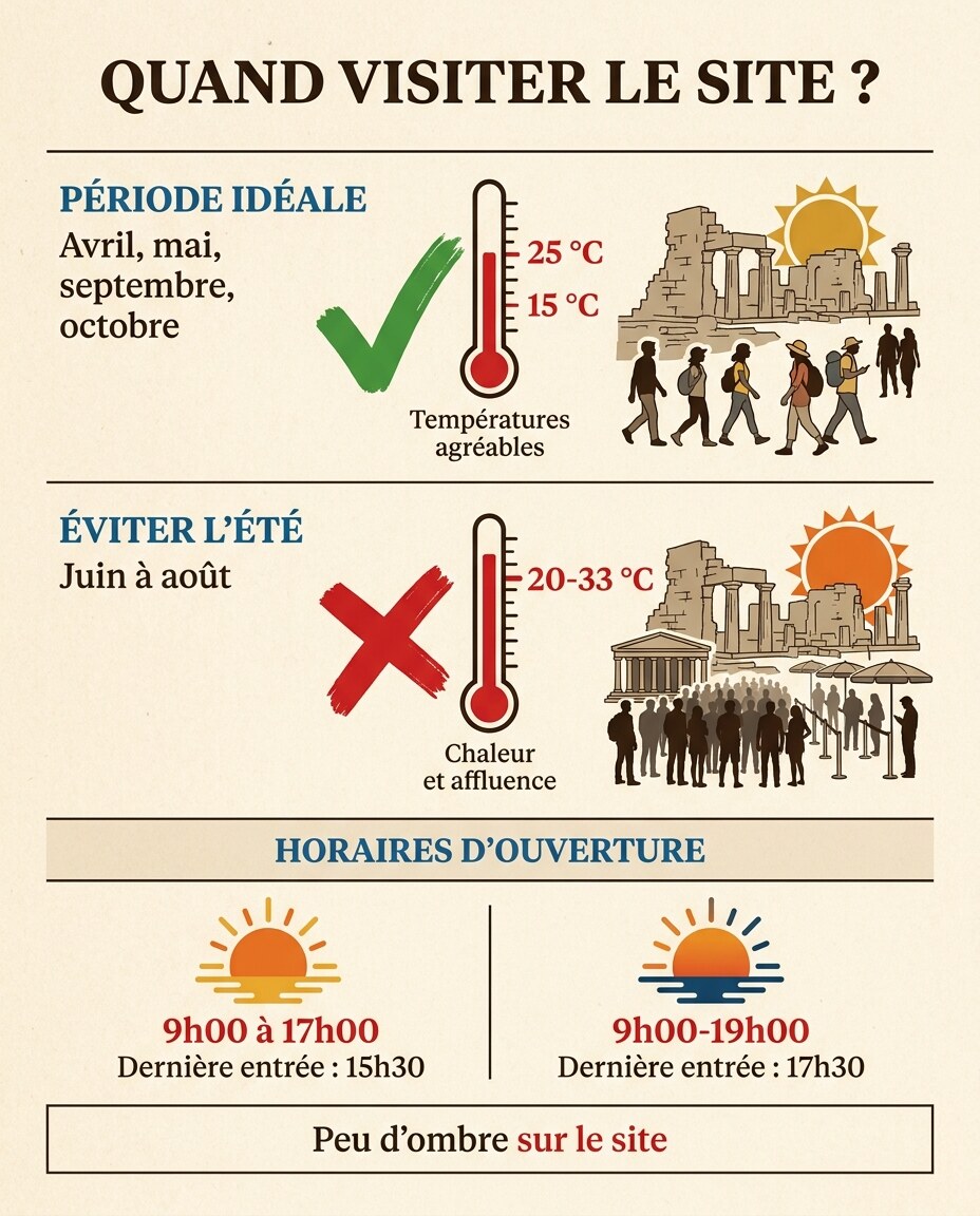 Infographie : guide des meilleurs moments pour organiser une visite de Pompéi