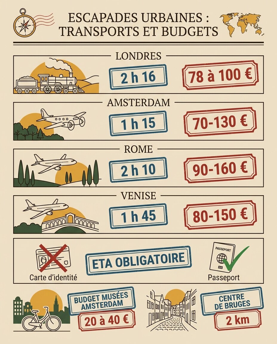 Infographie : comparatif en rangées verticales avec coches vertes et croix rouges