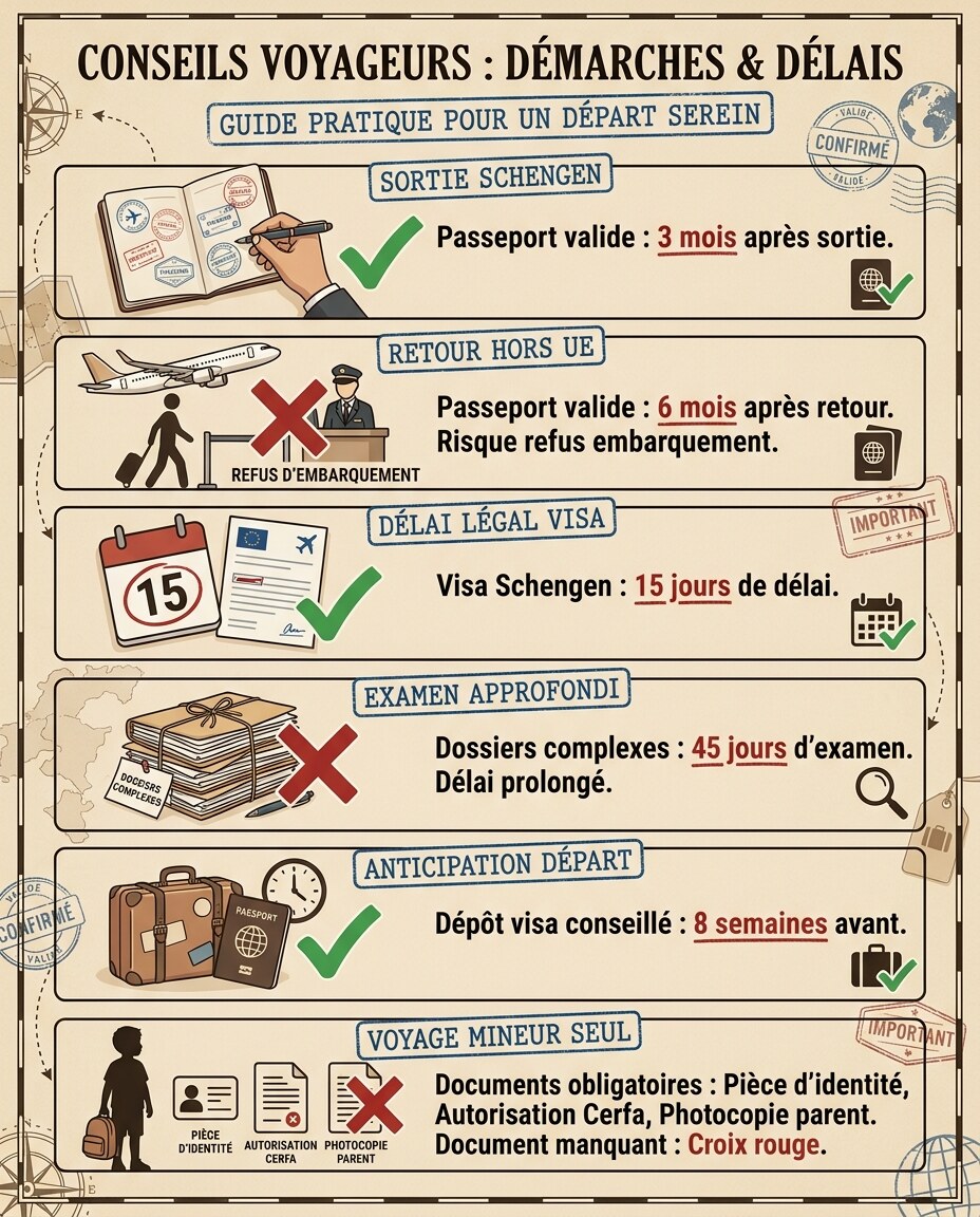 Infographie : passeport, visa et documents de voyage à ne pas oublier